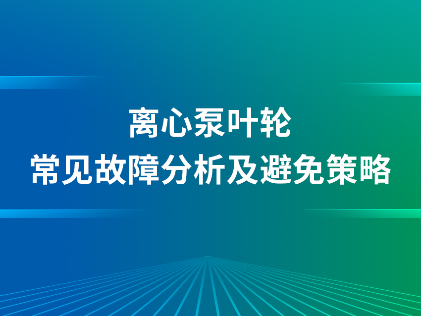 離心泵葉輪常見(jiàn)故障分析及避免策略